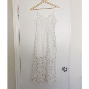 White lace midi dress